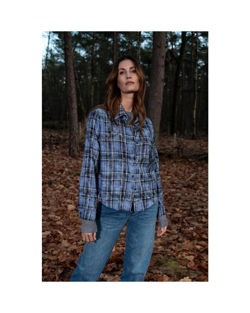 Maicazz Vaudin Blouse Check in het Blue