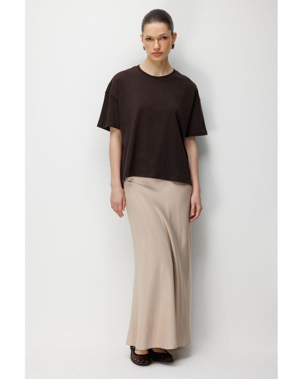 MixRay Black Oversized Crew Neck Plain T-Shirt With Slit