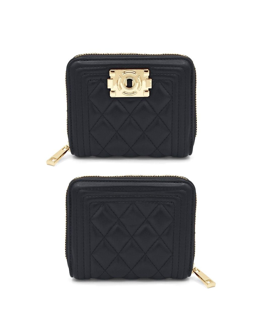 Ateliers Saint Germain Black Zipped Quilted Wallet