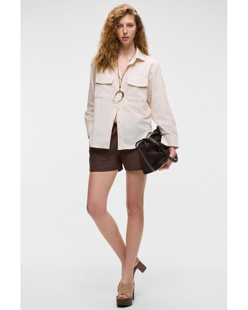 Grimelange Natural Relaxed Long Sleeve Shirt