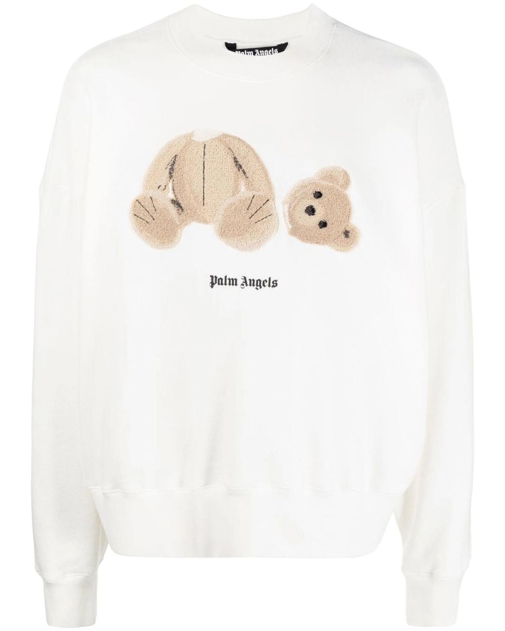 Palm Angels White Bear Crew Neck Sweatshirt for men