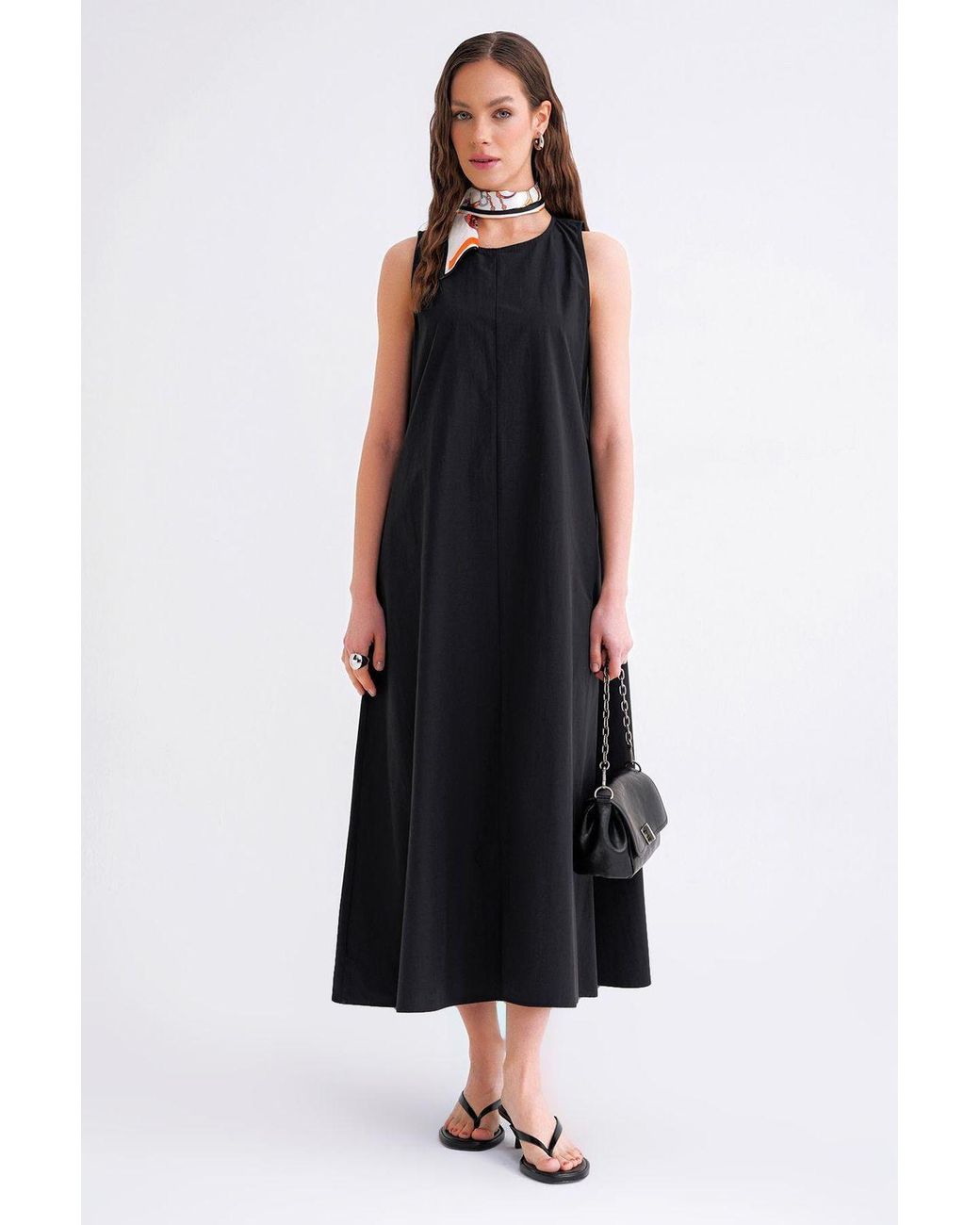 MixRay Black Relaxed Fit Maxi Dress With Pockets