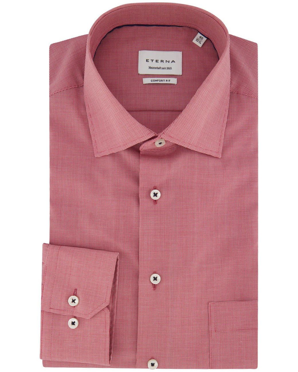 Eterna Overhemd Met Witte Knopen Met Borstak in het Pink voor heren