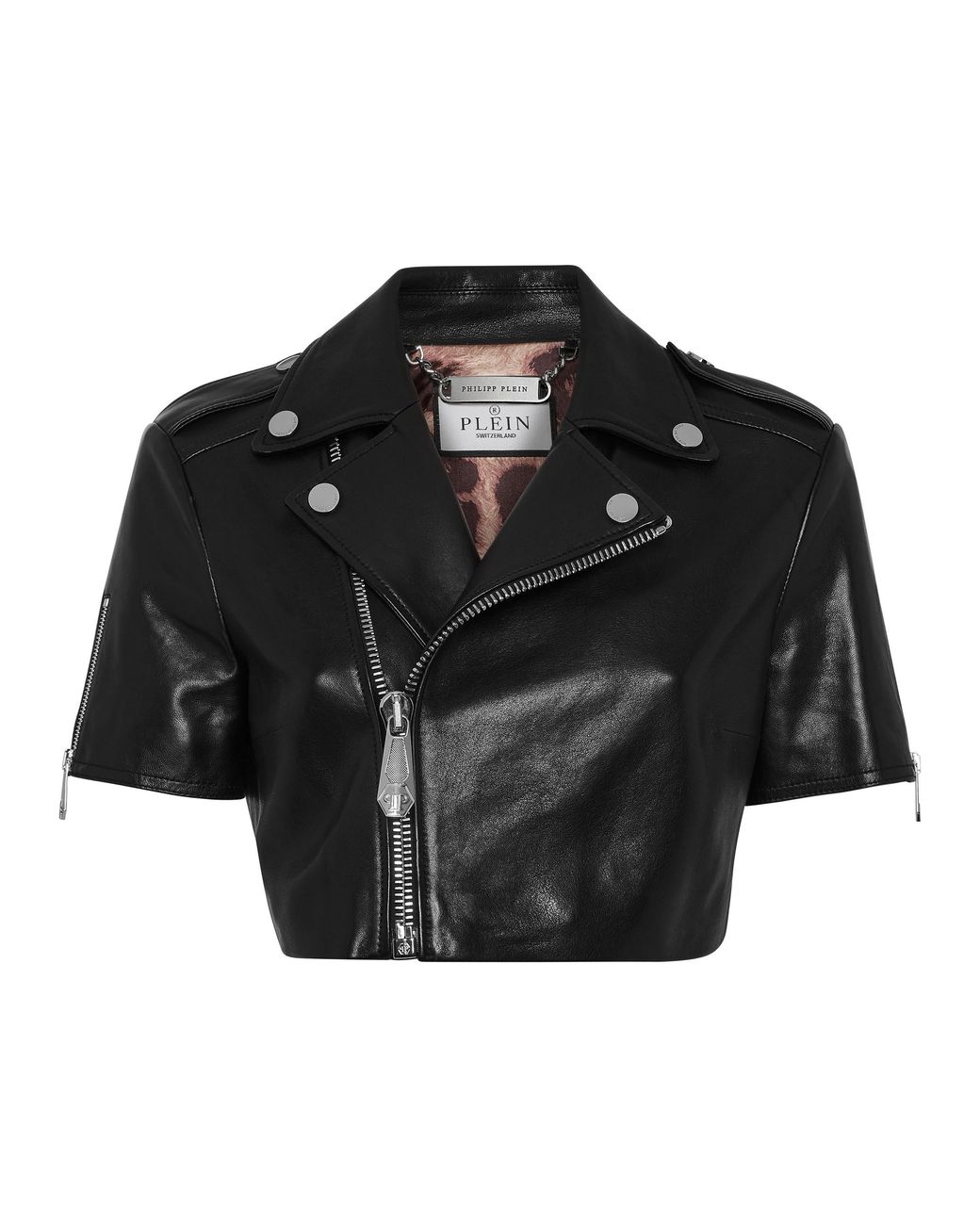 Philipp Plein Leren Jas in het Black
