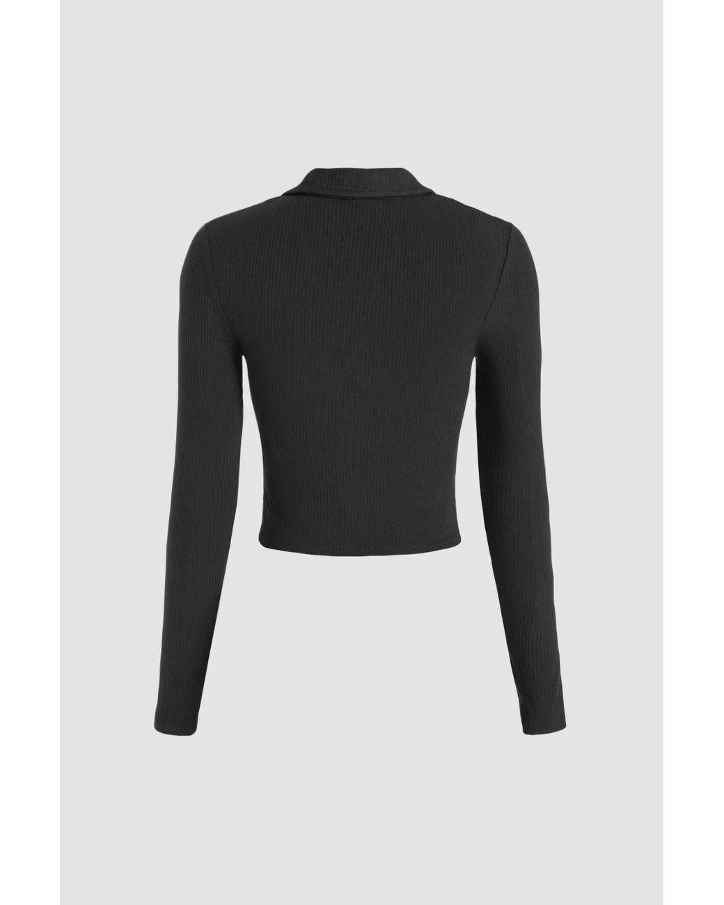 Hiccup Black V-Neck Basic Top