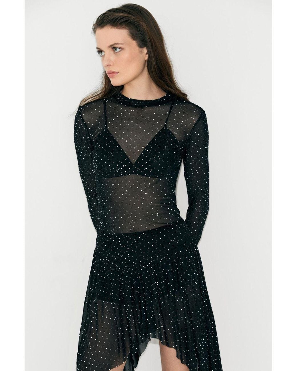 Grimelange Rechte Pull-Onblouse in het Black