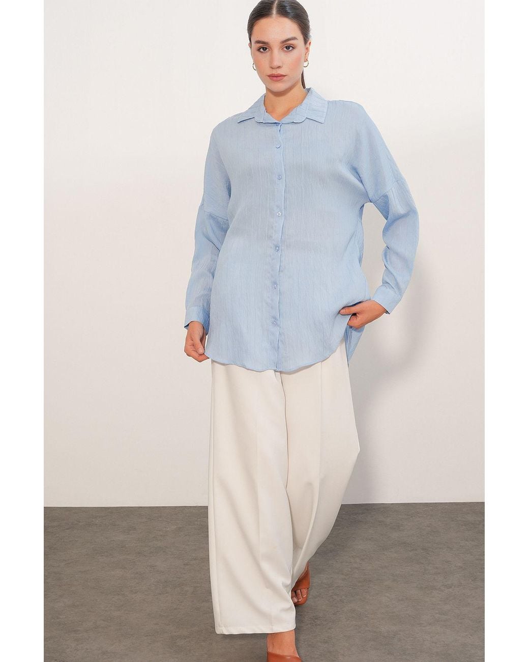 Bigdart Blue Viscose Nylon Shirt