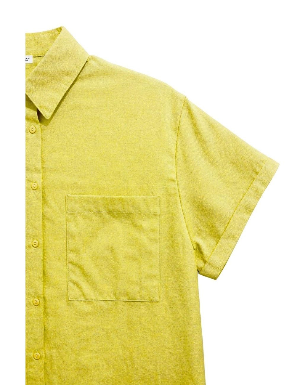 MixRay Yellow Short Sleeve Shirt With Pockets