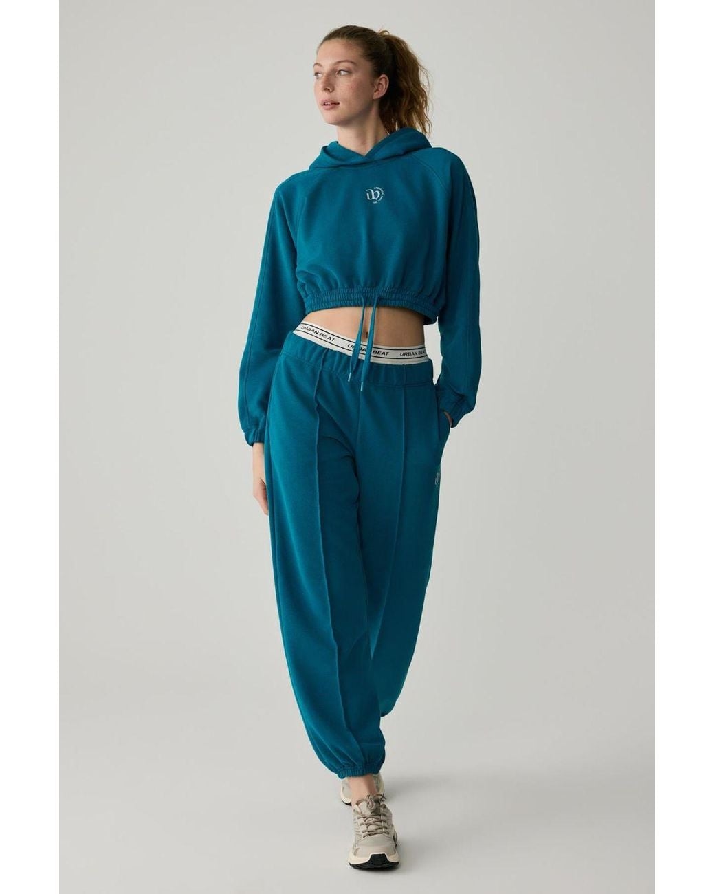 Grimelange Blue Elastic Waist Jogger Sweatpants