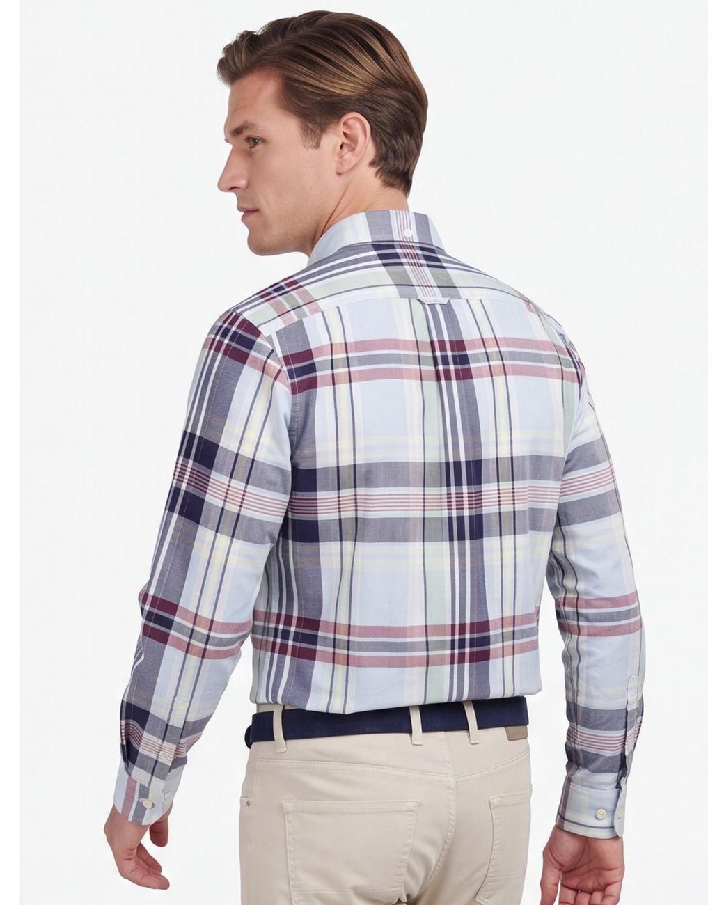 Barbour Overhemd Geruit Button Down Tailored Fit in het White voor heren