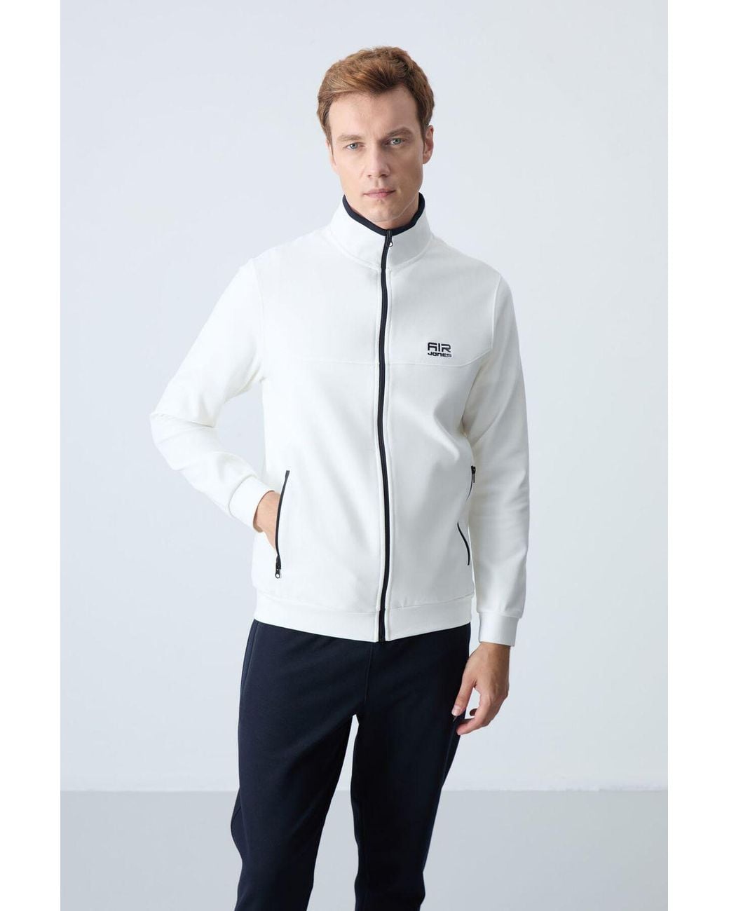 TOMMY LIFE White Fleece Sweatshirt And Pants Set for men