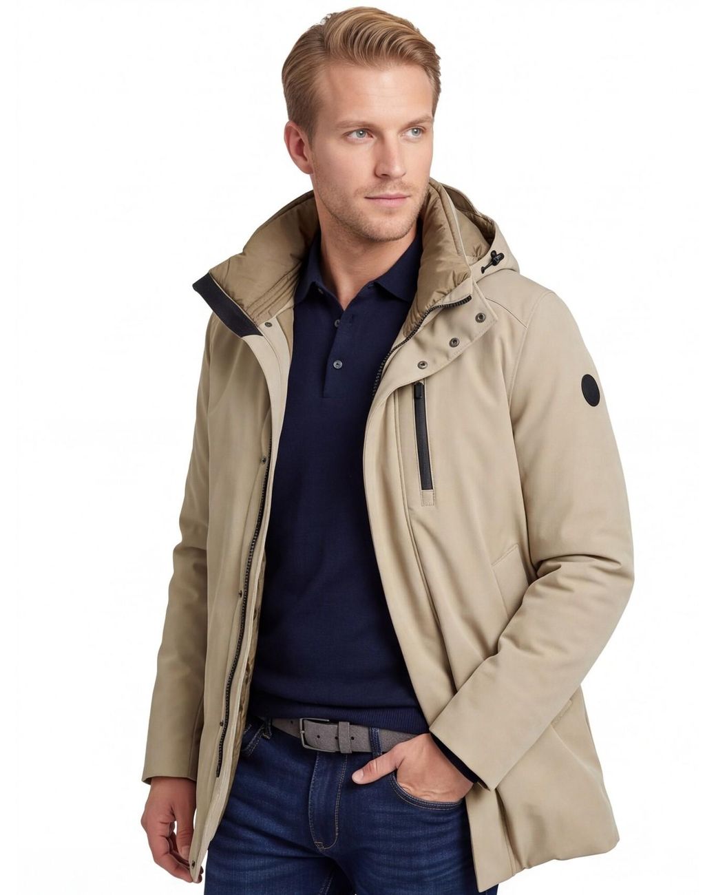 Re.set Parka Jas Khaki in het Blue voor heren