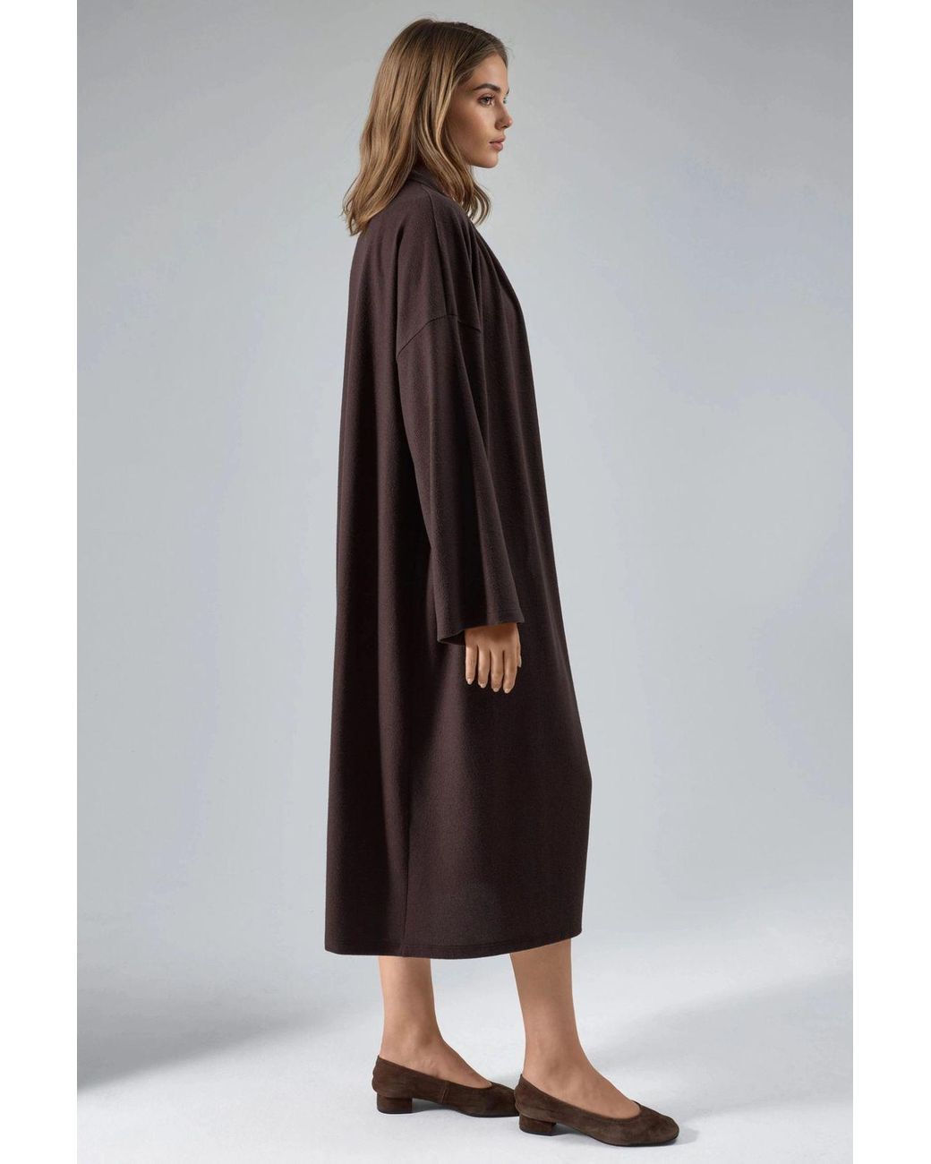Busem Brown Pull-On Long Fit Cardigan