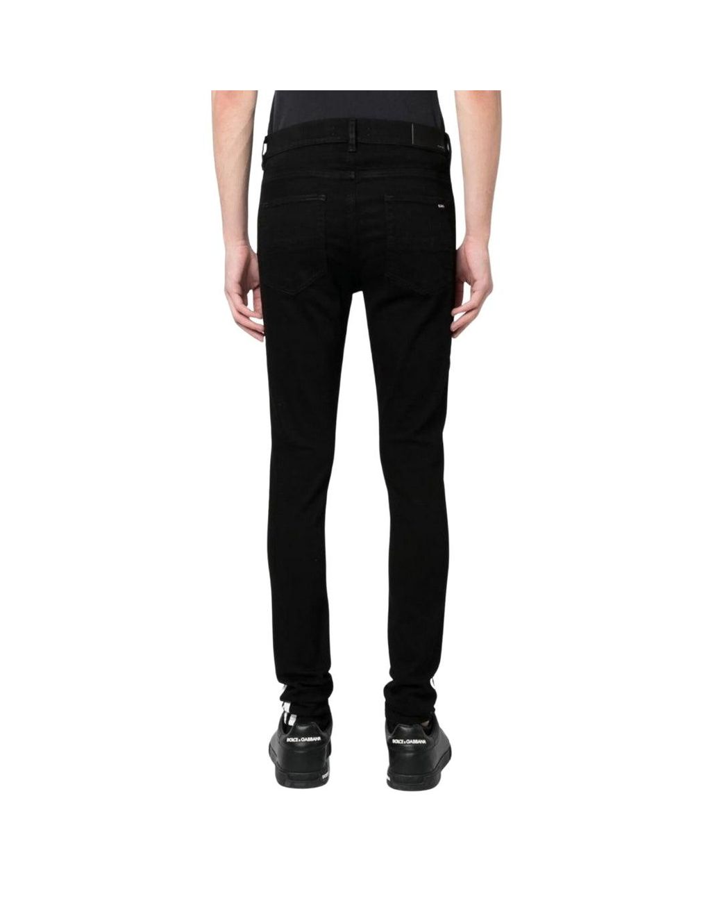 Amiri Black Slim Fit Ma Track Od Denim Jeans Cotton for men