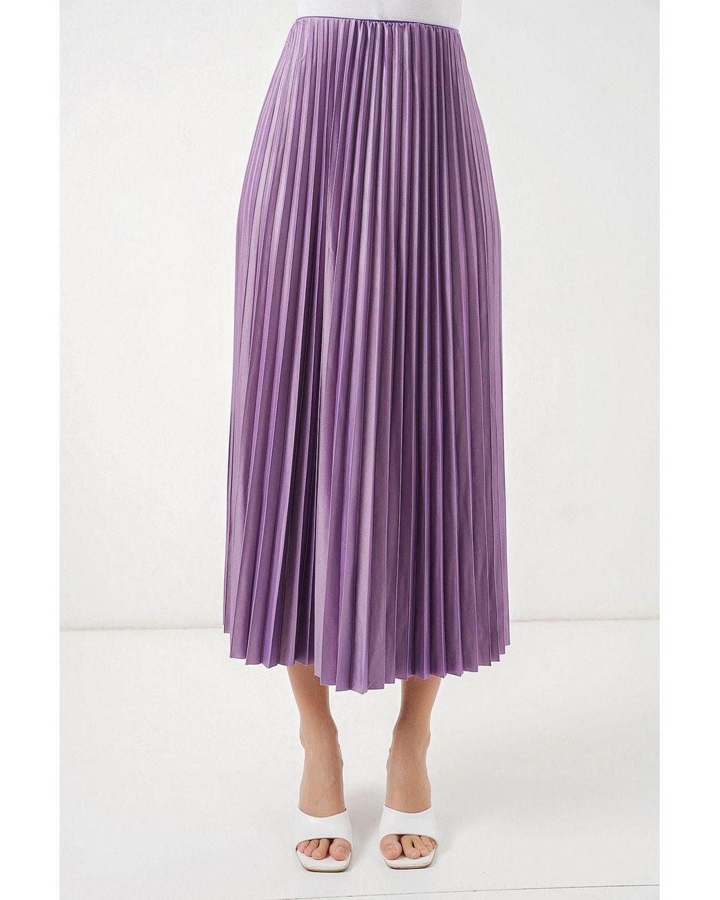 Bigdart Purple High Waist Maxi Skirt With Ruffle Detail