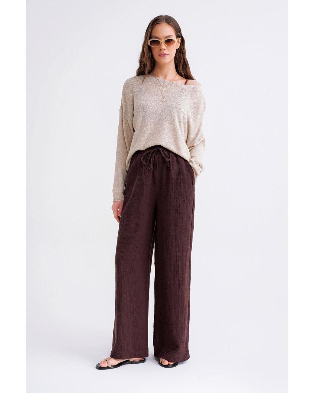 MixRay Multicolor Oversized Boat Neck Knit Sweater