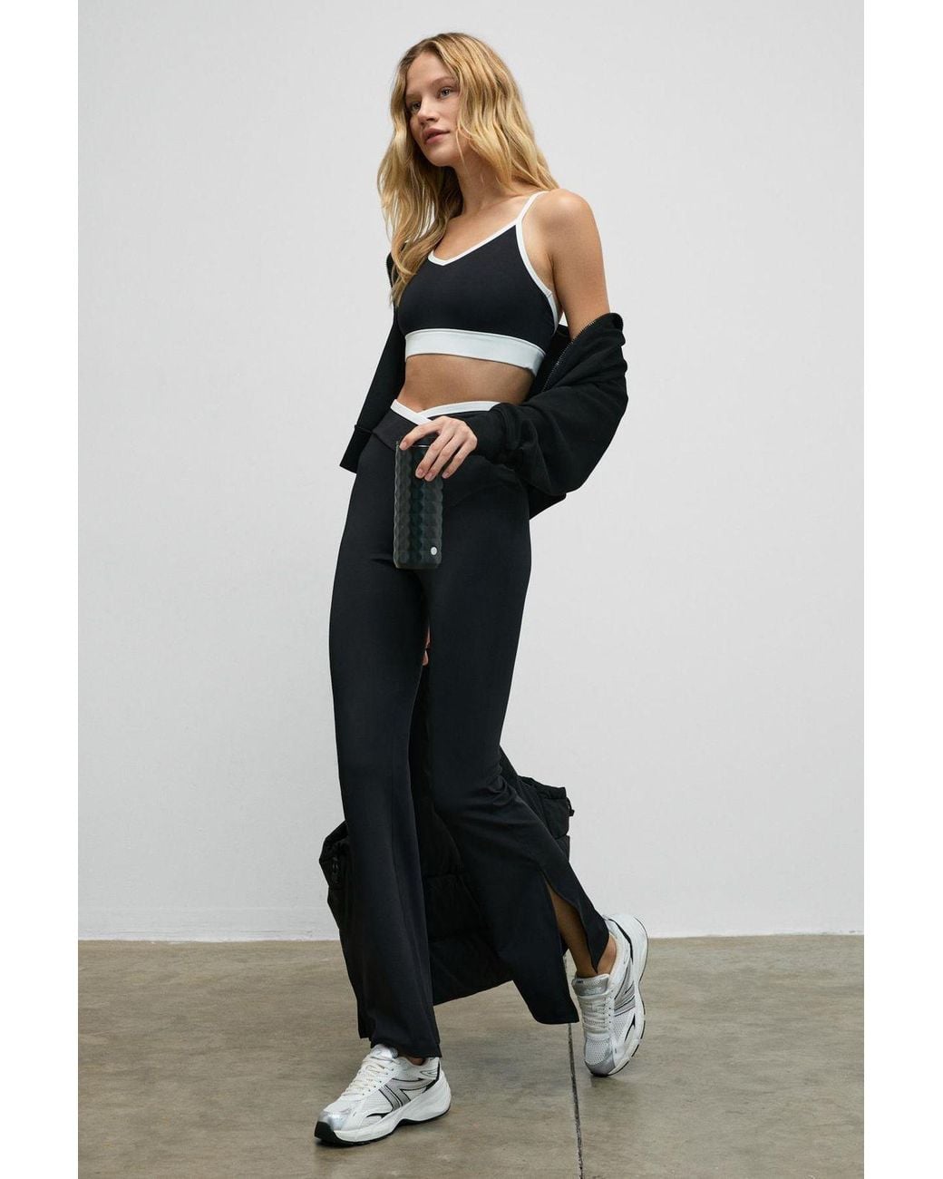 Grimelange Black High Waist Flare Leggings