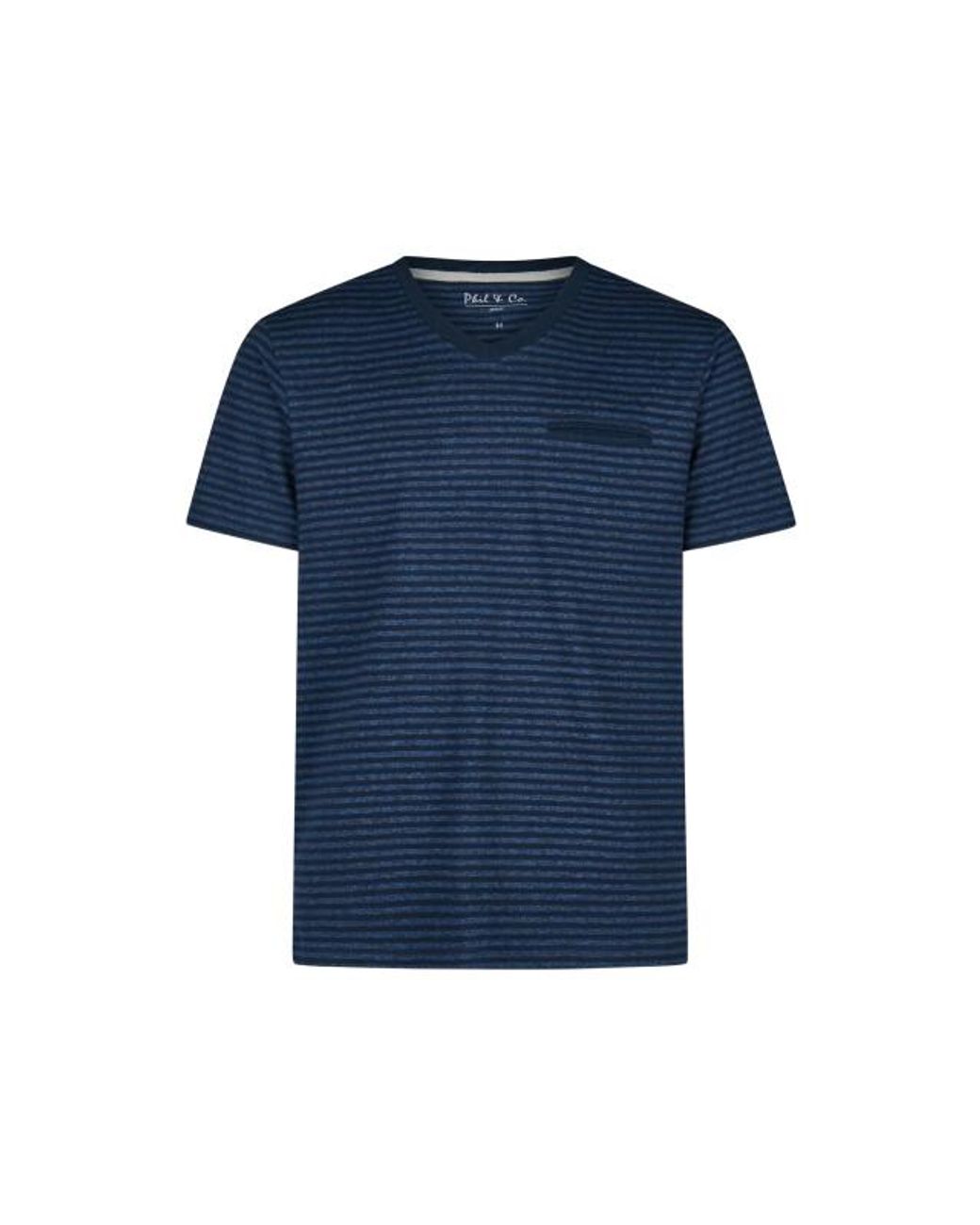 Phil & Co. Berlin Essential Shortama Korte Pyjama Set /Gestreept in het Blue voor heren
