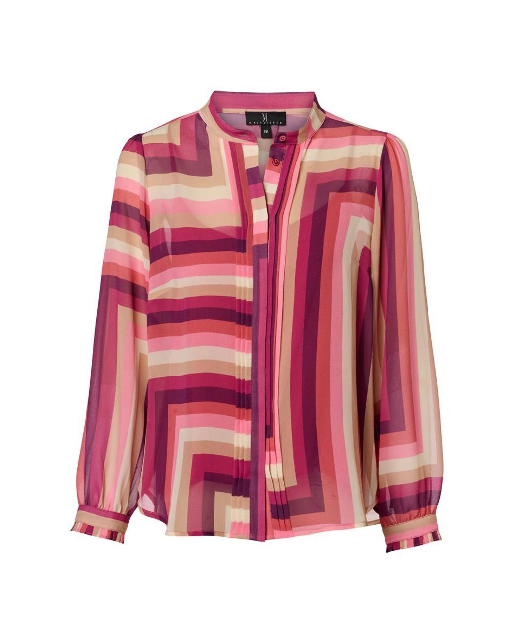 Mart Visser Ines Print Blouse Licht Berry Multi in het Pink