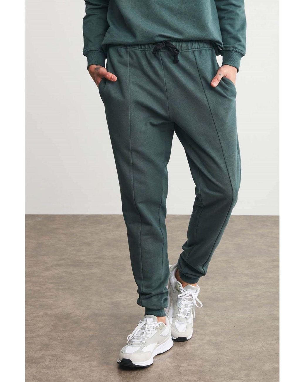 Grimelange Blue Elastic Waist Tapered Joggers for men