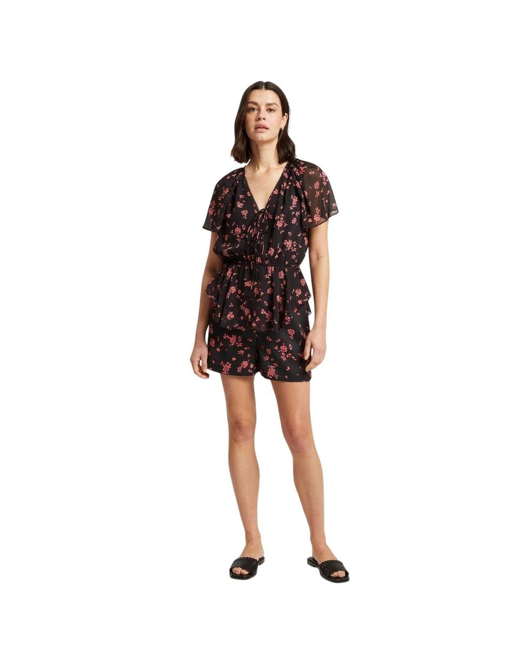 Ted Baker Geweven Peplum Top in het Red