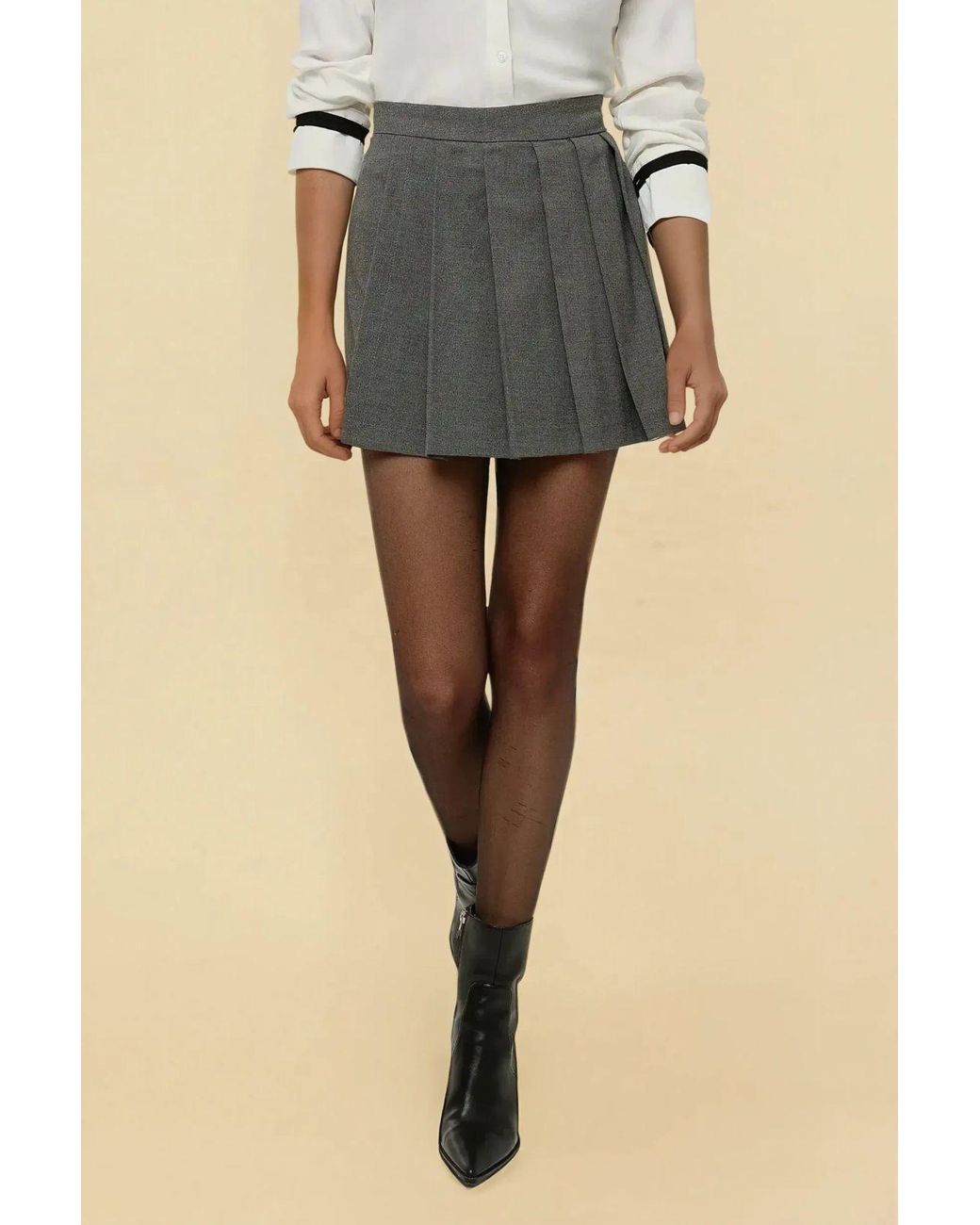 Hiccup Natural Pleated Mini Skirt