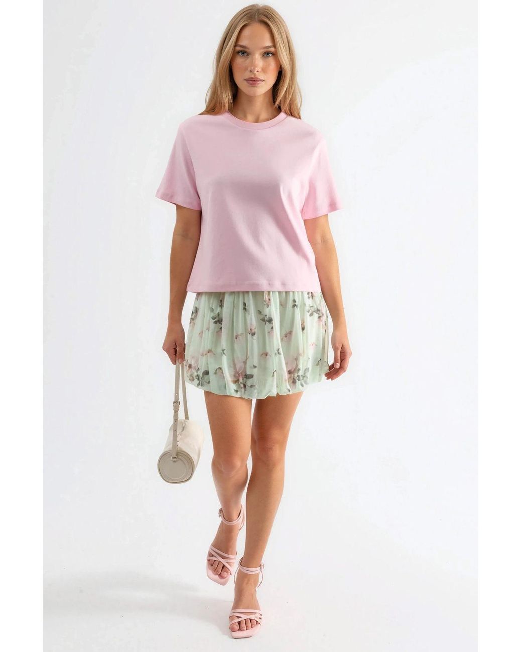 Busem Pink Crew Neck Cotton T-Shirt