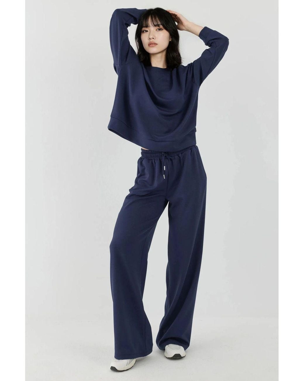 Hiccup Blue Soft Modal Touch Wide Leg Sweatpants
