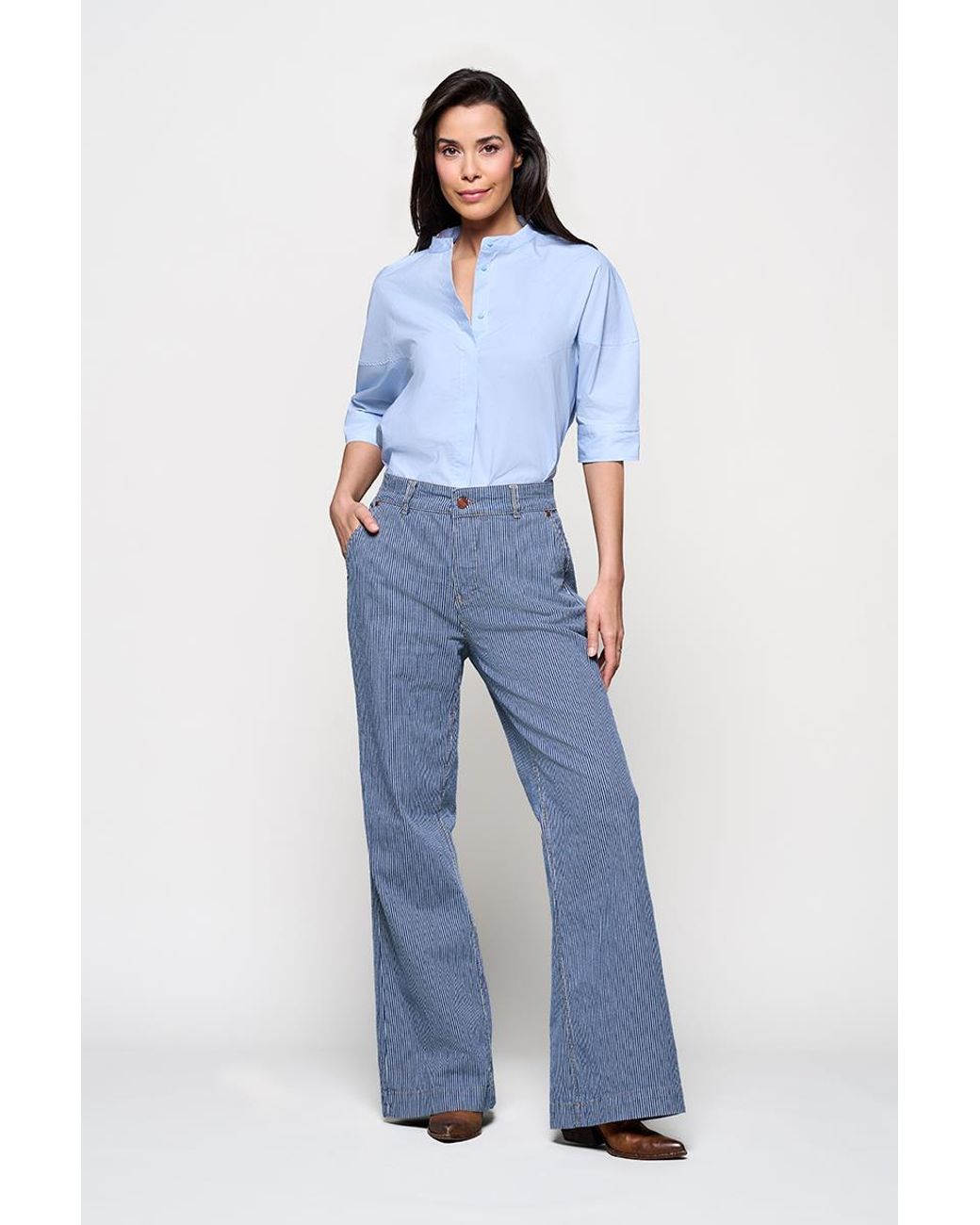 Mart Visser Caroline Tensen Lucia Blouse Licht Blauw in het Blue