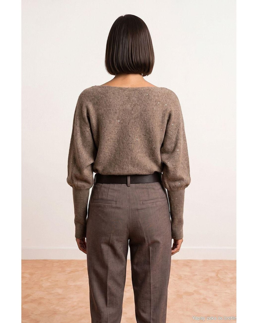 Dilvin Brown Knit Sweater