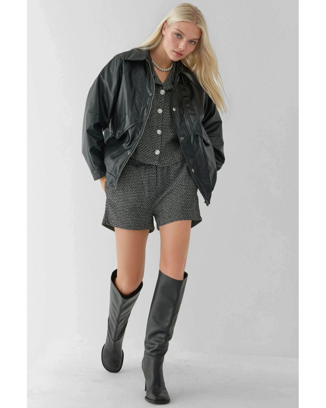 Hiccup Gray Tweed Shorts