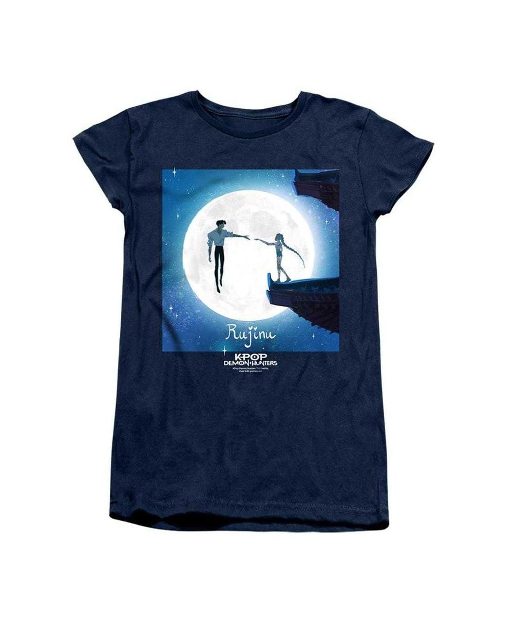 K-Pop Demon Hunters Blue Ladies Moon Fitted T-Shirt