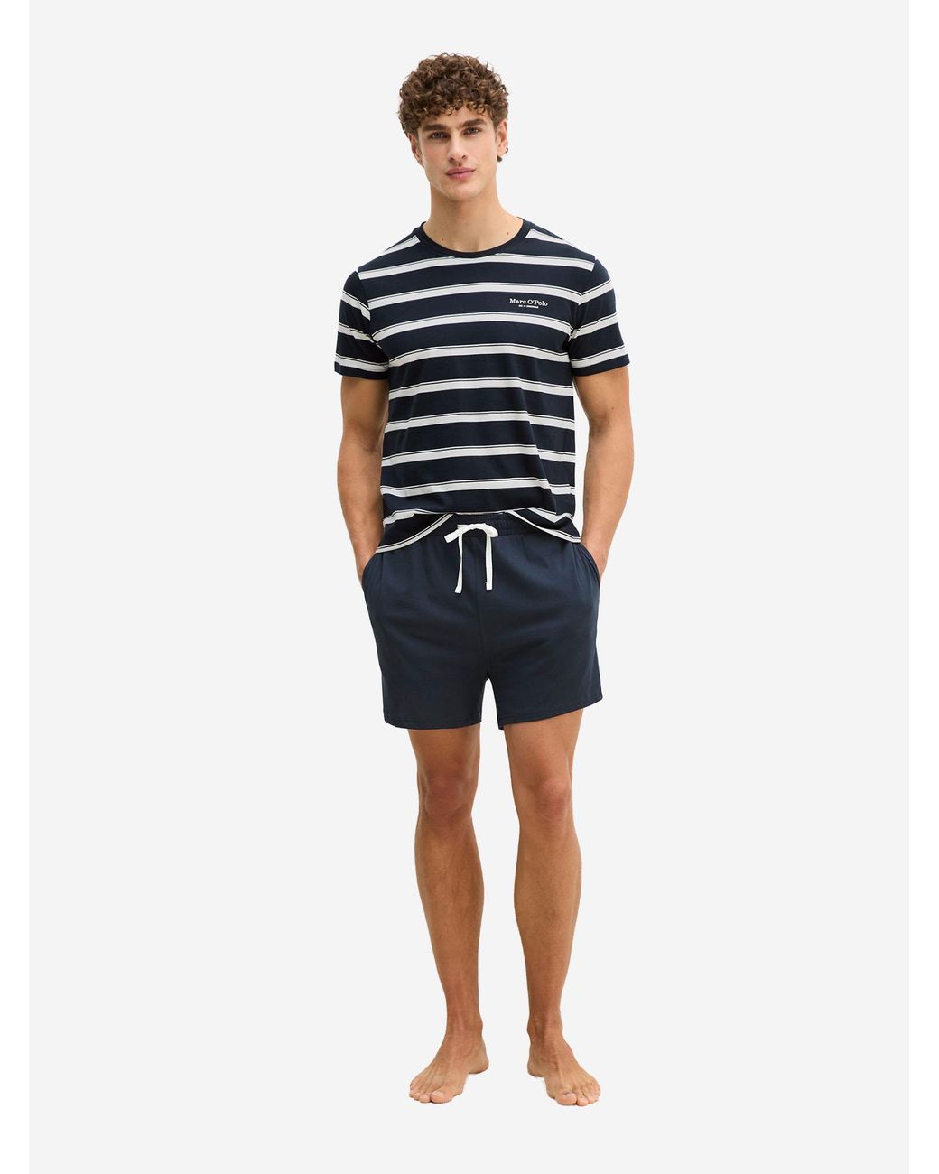 Marc O' Polo Marc O'Polo Mannen Pyjama Mix N Match in het Blue voor heren