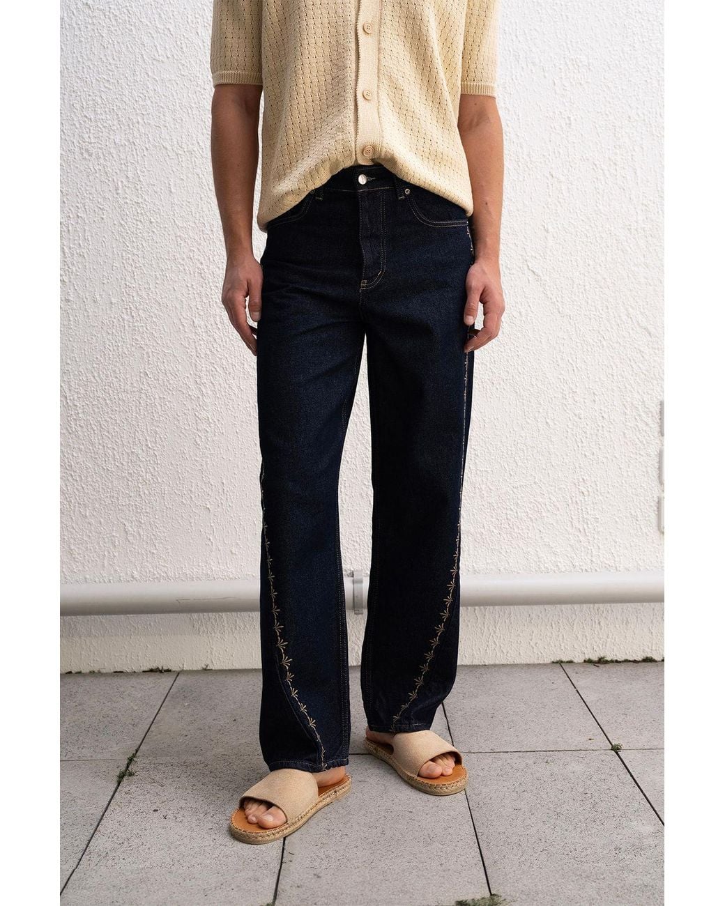 Giesto Natural Textured Button-Up Jacquard Shirt for men