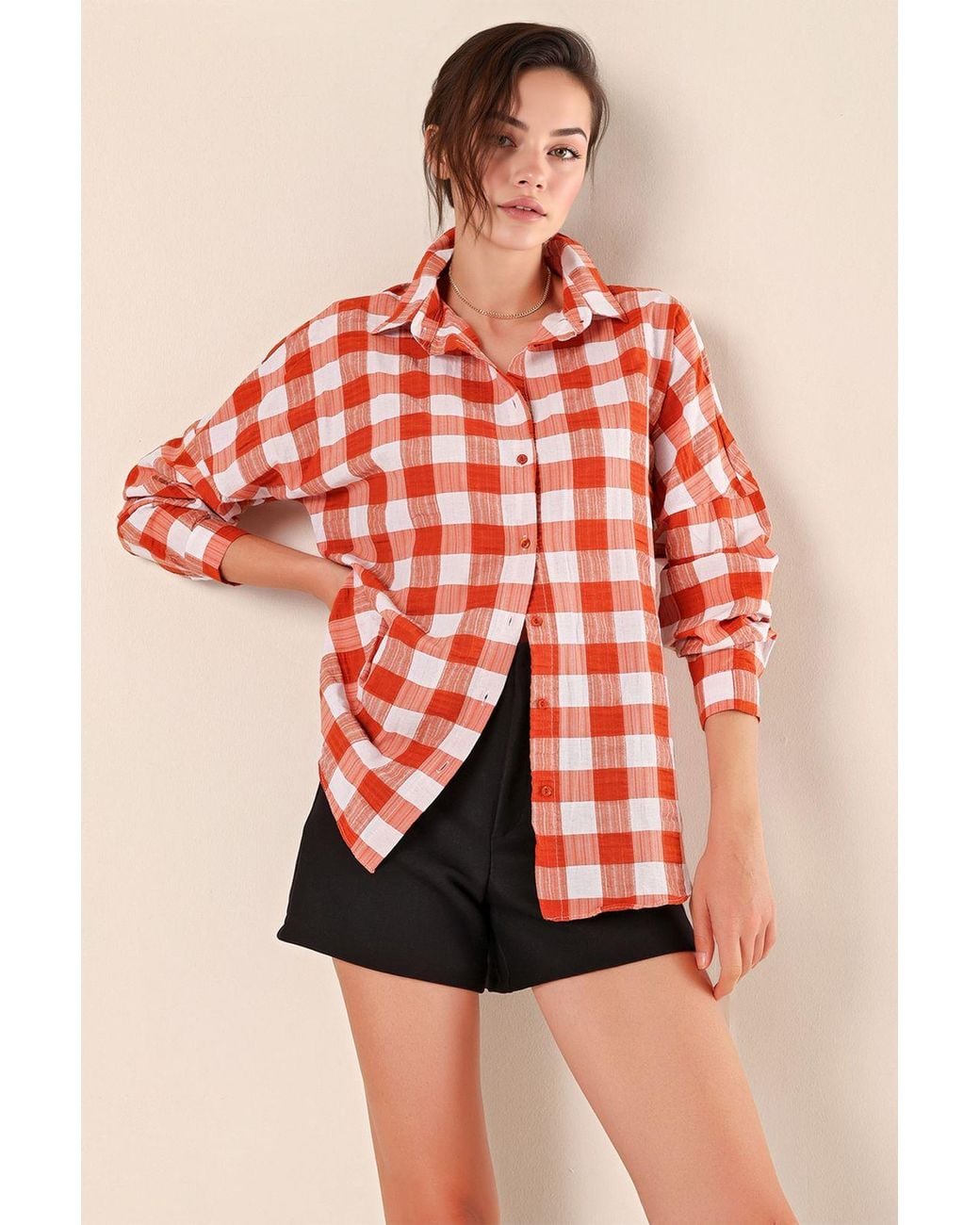 Bigdart Red Oversized Poplin 2-Pack Shirt