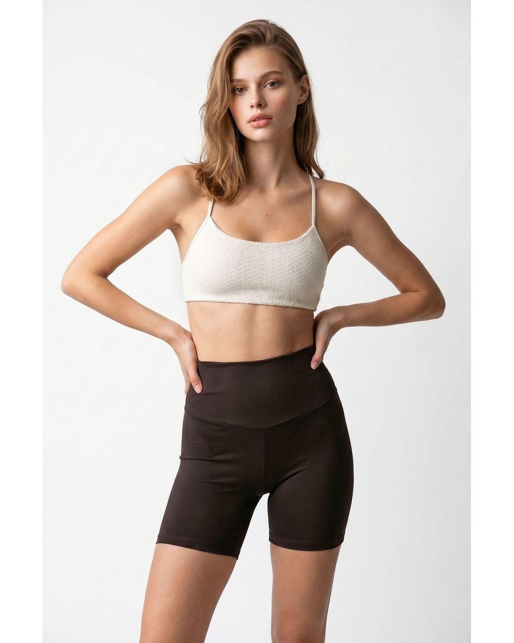 MixRay Black High-Waist Skinny Cycling Shorts