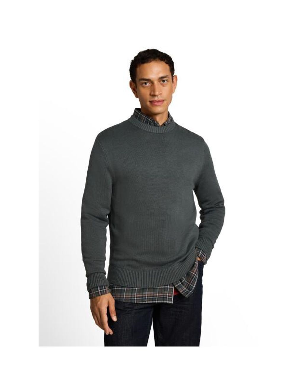 Tom Tailor Crew Neck Pullover Knit in het Gray voor heren