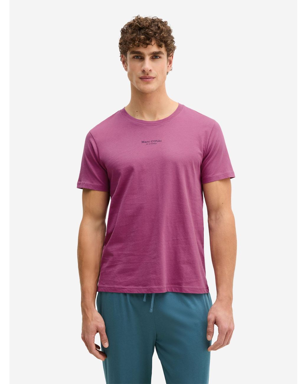 Marc O' Polo Marc O'Polo Mannen T-Shirt Mix N Match in het Pink voor heren