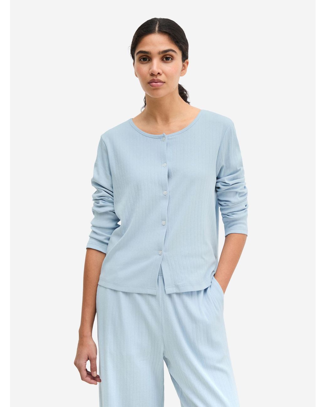 Marc O' Polo Marc O'Polo Vrouwen Pyjama Top Mix N Match in het Blue