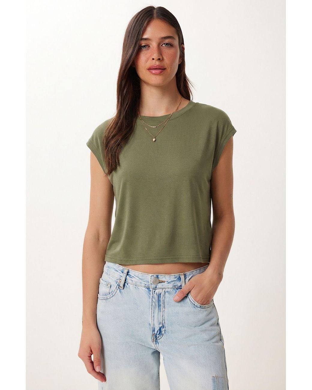 Happiness İstanbul Multicolor Crew Neck Short-Sleeve T-Shirt