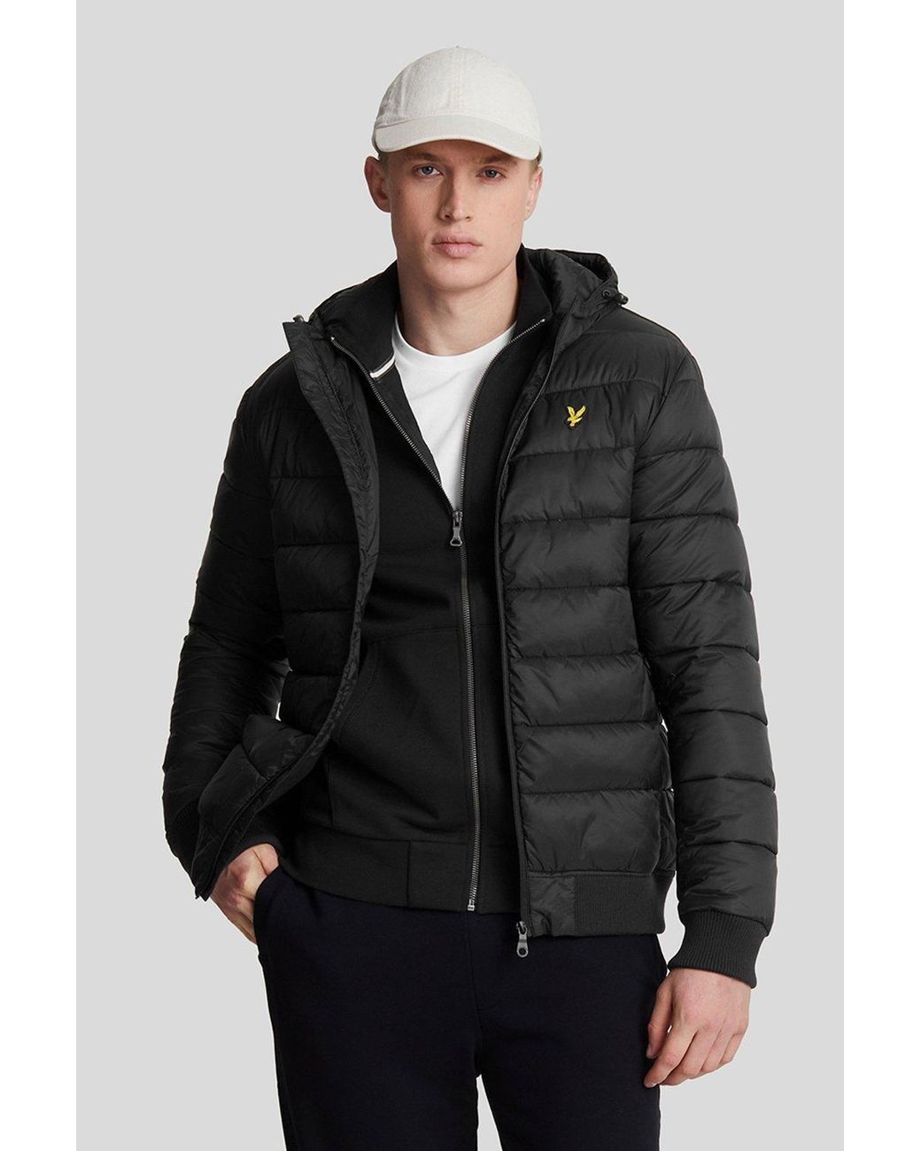 Lyle & Scott Black Wadded Jacket Jet Nylon for men