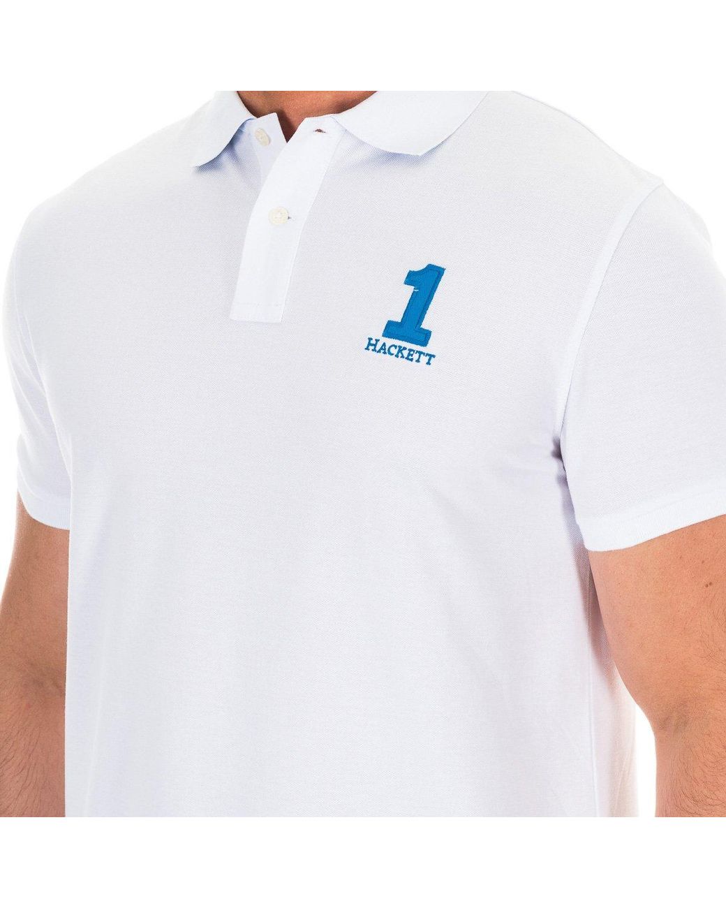 Hackett Polo Met Korte Mouwen En Reverskraag Hm561791 in het White voor heren