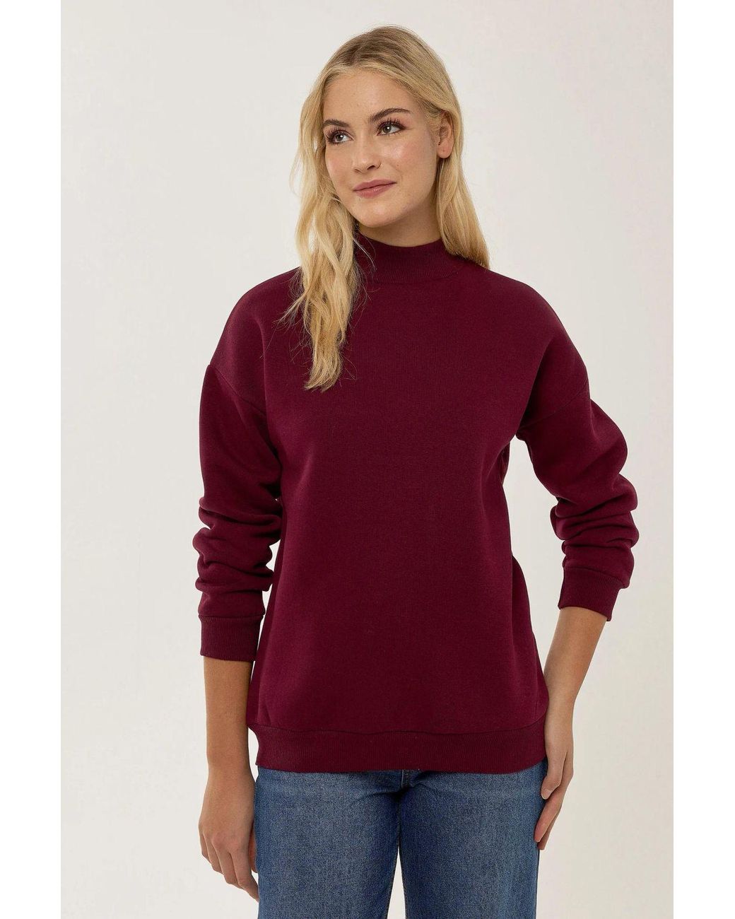 Hiccup Red Regular Fit Knitted Sweatshirt