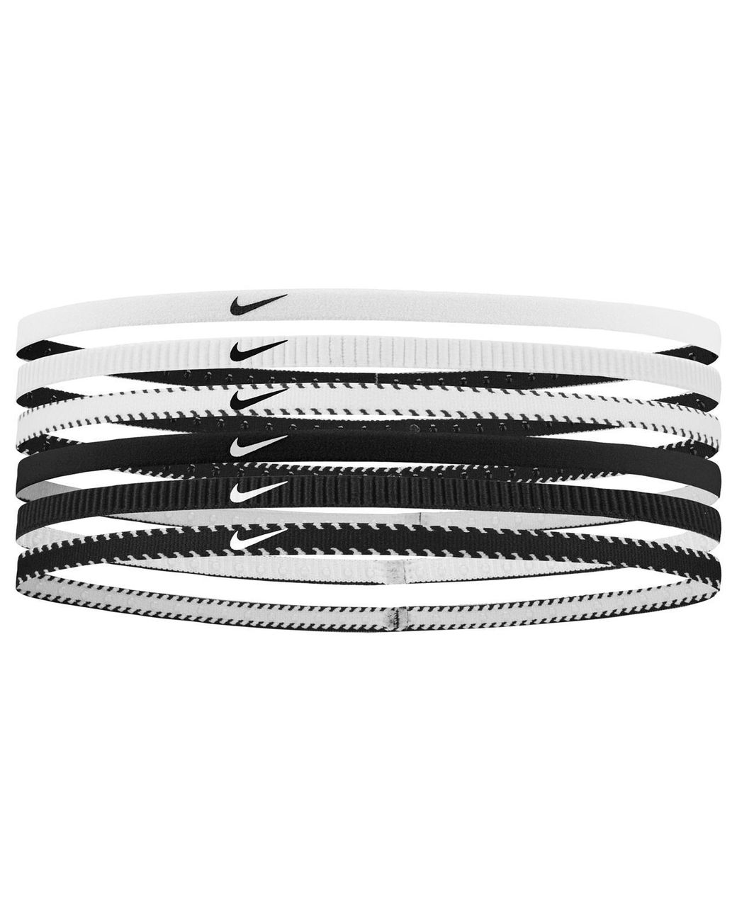 Nike Black Classic Flexible Slim Hairband (Pack Of 6)