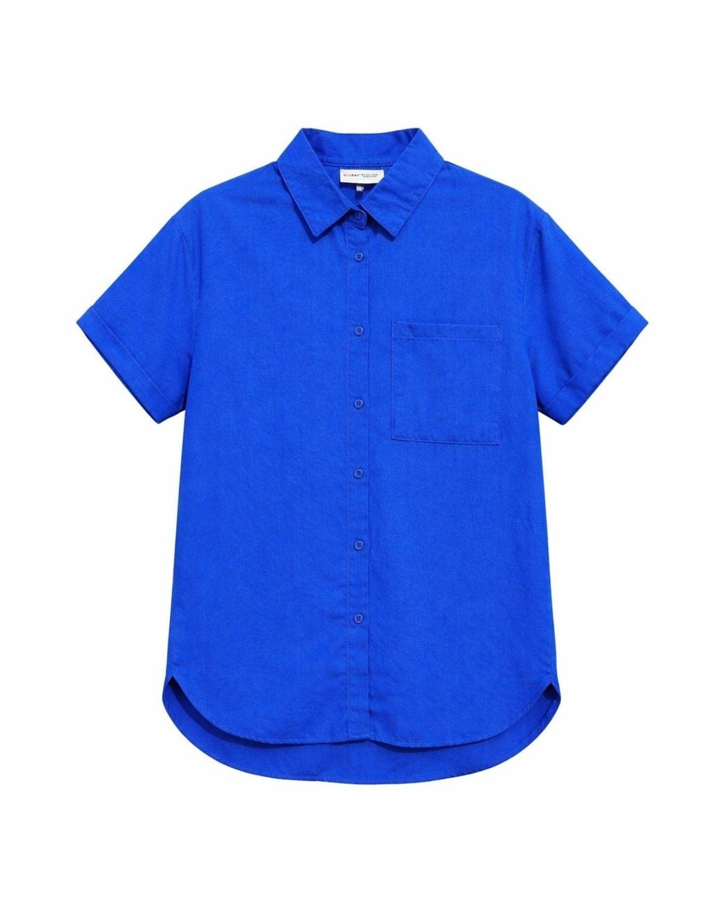 MixRay Blue Short Sleeve Shirt With Pockets