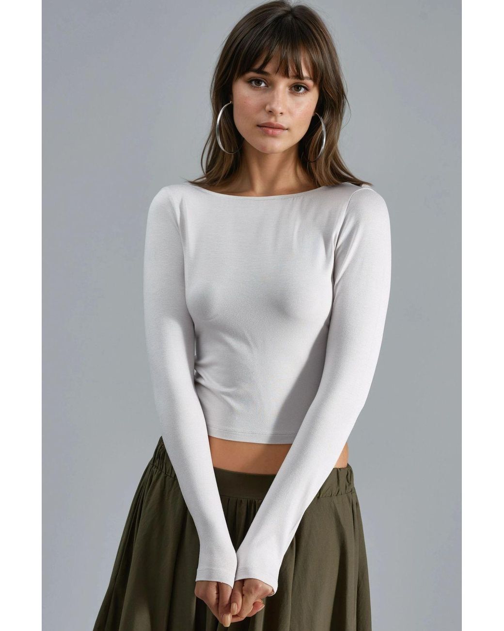 Busem Multicolor Slim Fit Crop Blouse With Back Detail
