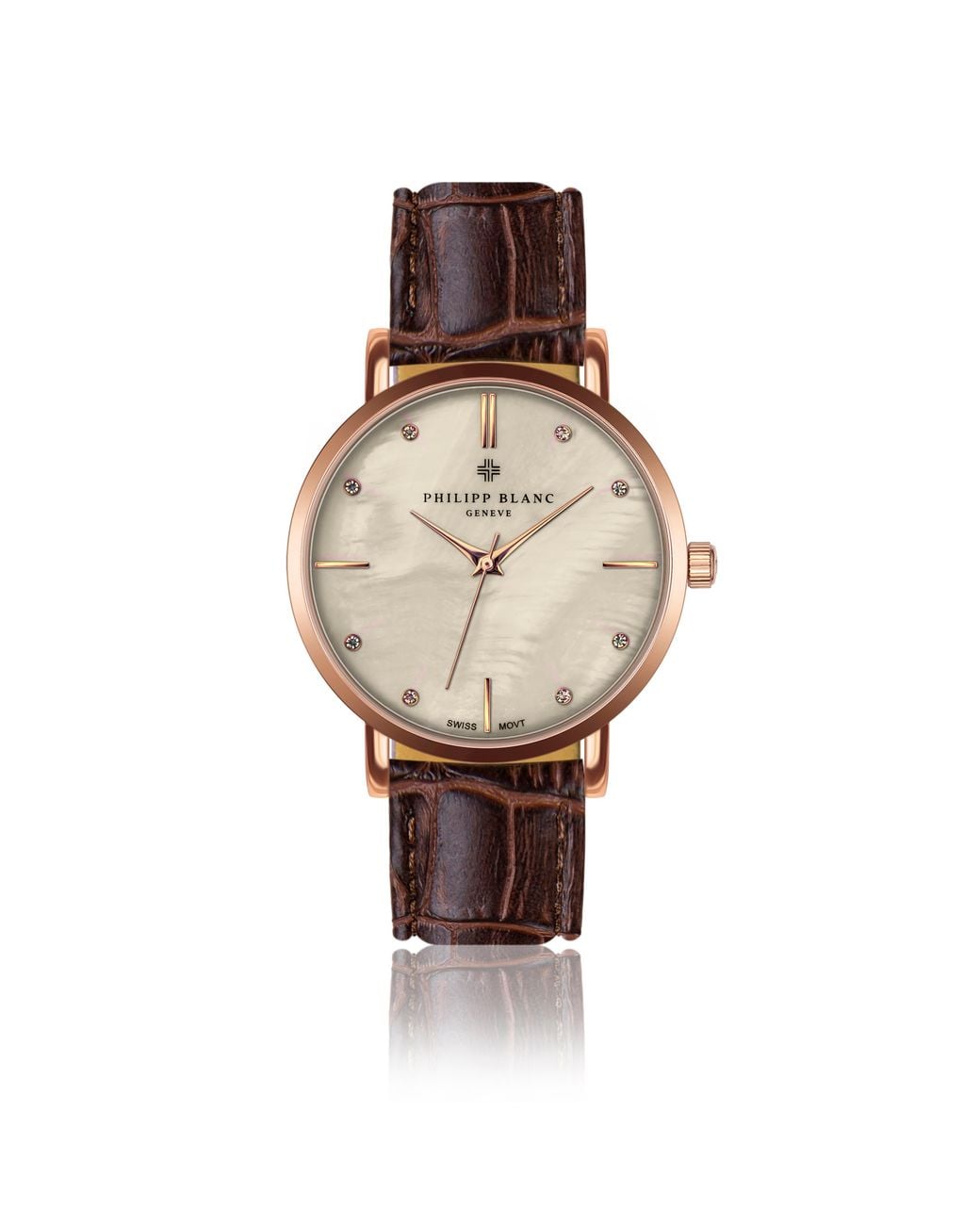 Philipp Blanc Croco Horloges in het Brown