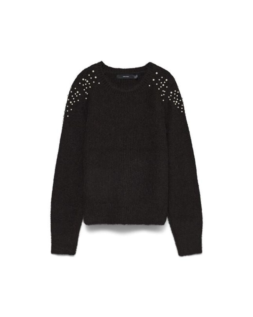 Vero Moda Vmabigail Ls O-Neck Pearl Pullover in het Black