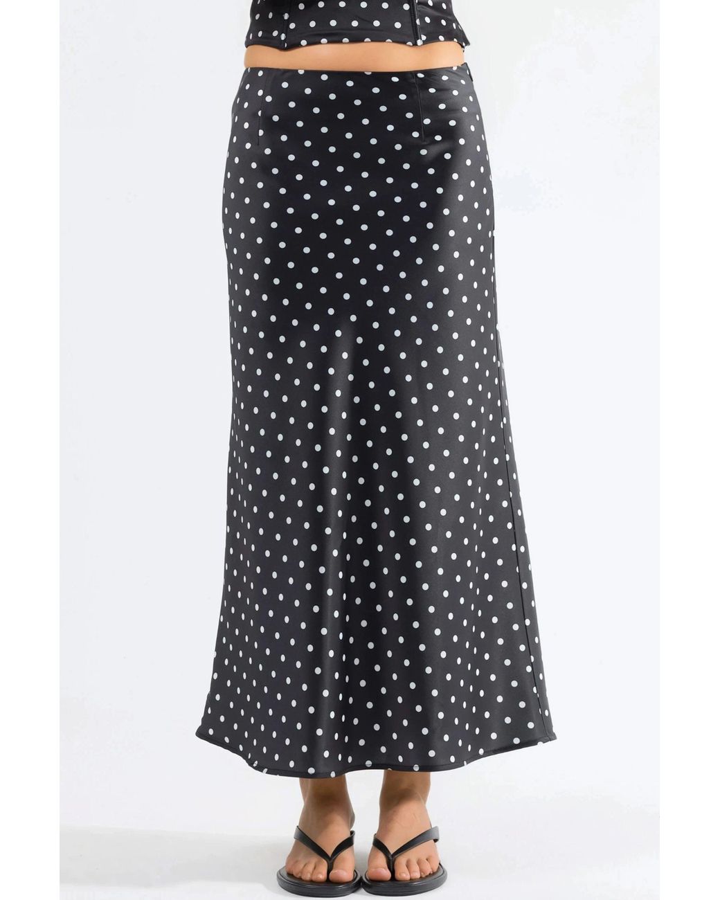 Hiccup Black Polka Dot Maxi Skirt