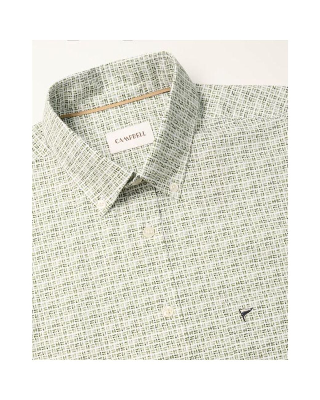 Campbell Casual Overhemd in het White voor heren
